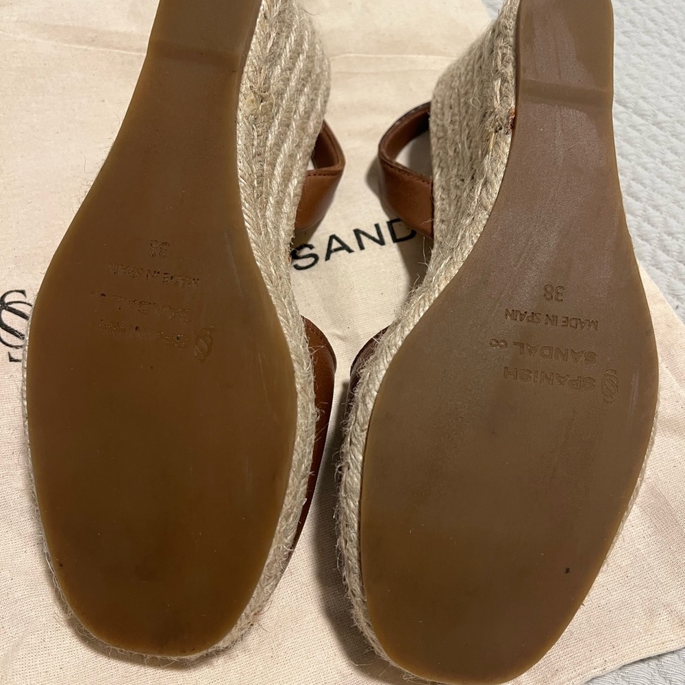 Spanish Sandal Co. Carmel Espadrille Slingback Wedges Sz 38 (7.5). - Picture 4 of 5